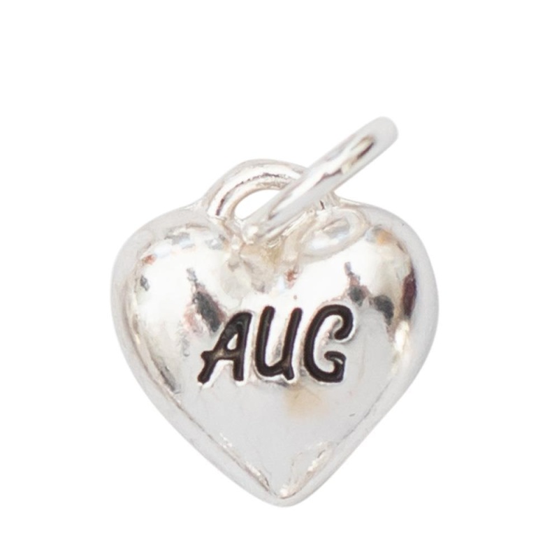 August Charm Silver Heart