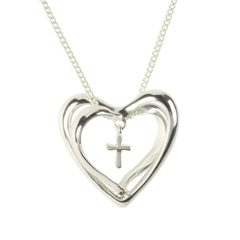 Heart Cross Necklace Marriage Takes 3