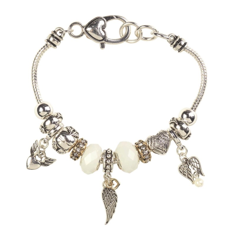 Bracelet Multi Beads Angel Silver Plate