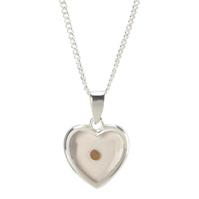 Necklace Mustard Seed Heart Silverplated