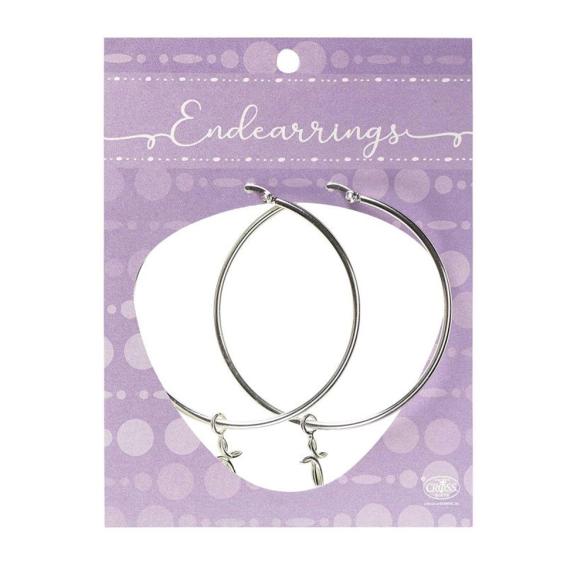 Earring 2" With Petal Cross Wire Close