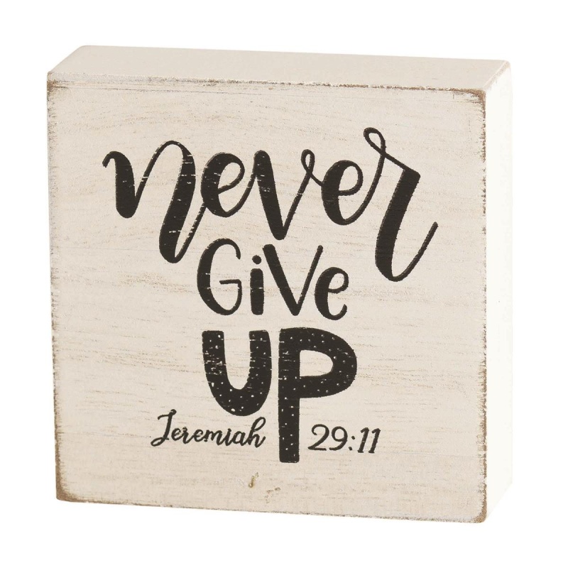 Ttop Plk Never Give Up Jer 29:11 Wht 3"h