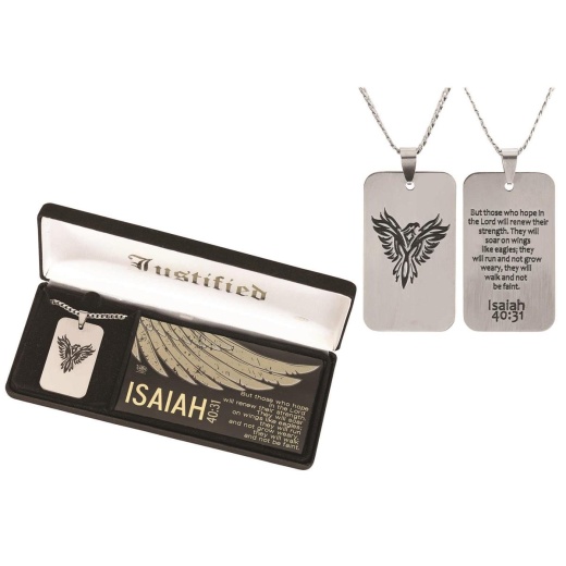 NK-Justified/IS40:31 Dogtag-24" Men's Stainless Steel Dogtag Necklace