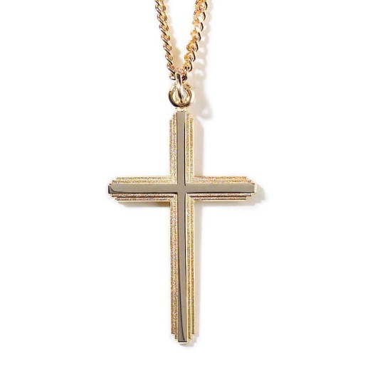 NK 2T Dbl Crs-24 Gold Chain Necklace