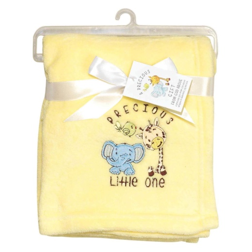Baby Blanket Precious Little One Yellow Fleece