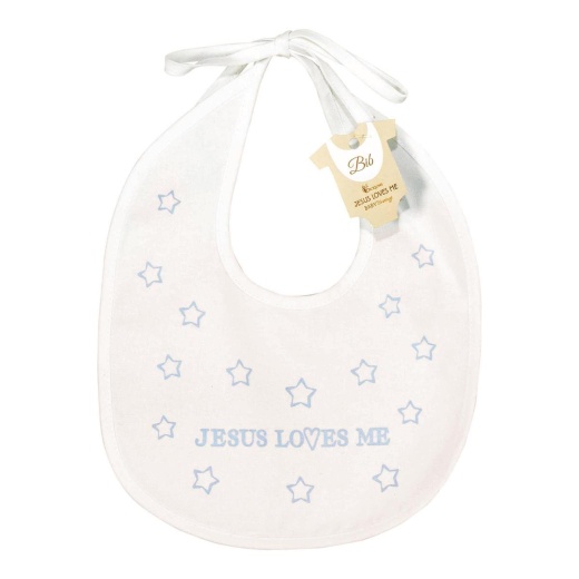 Jesus Loves Me Baby Boy Cotton Bib