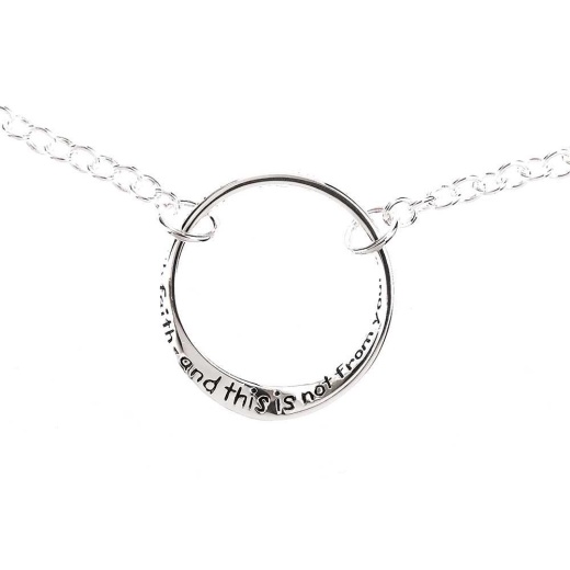 Brc-Sp Inspir John14:1-7.5"+1" Silver Plated Ring Bracelet