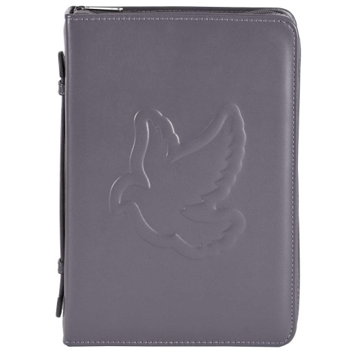 Bible Case Embossed Dove Gray Xlarge