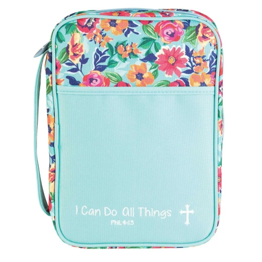 Bible Cover Floral I Can Do Large Print