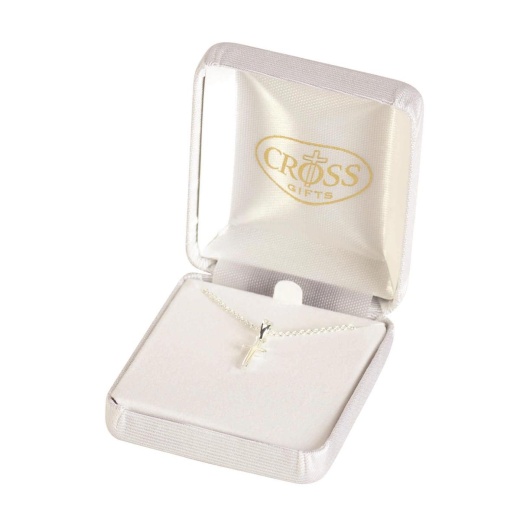 Silver Plate Box Cross Necklace