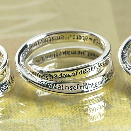 Psalm 23 Double Mobius Ring - Size 9 Carded
