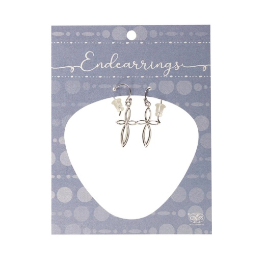 Earring with 13/16" Mobius Petal Cross