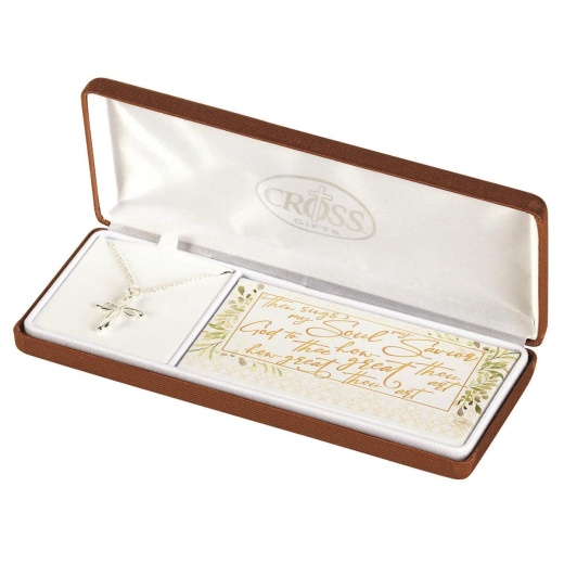 How Great Thou Art Ribbon Cross 18" Necklace