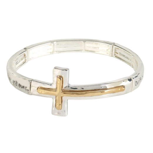 Lords Prayer Sideways Cross Tile Bracelet