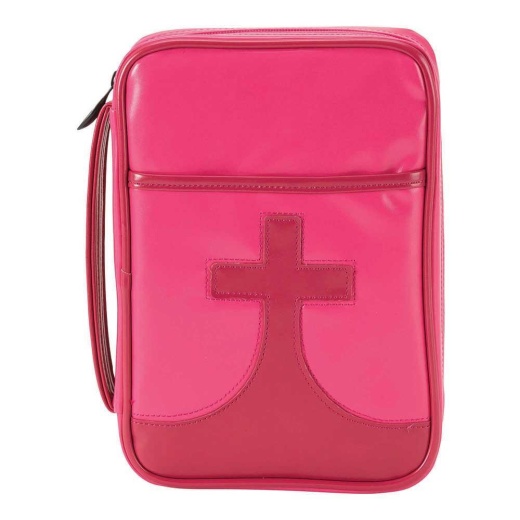 Youth Pink Cross Bible Cover Medium