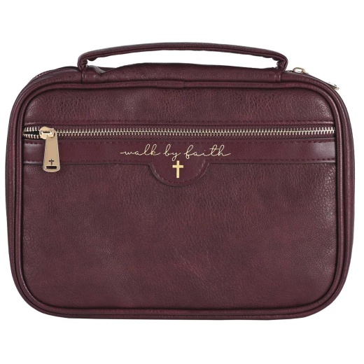 Bible Case Walk By Faith Burgundy Xlarge