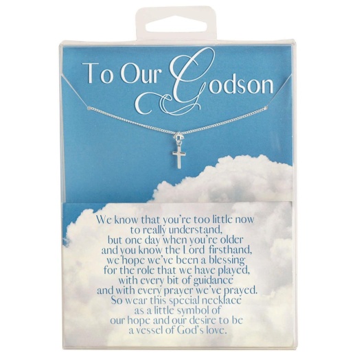 Necklace To Our Godson Box Cross