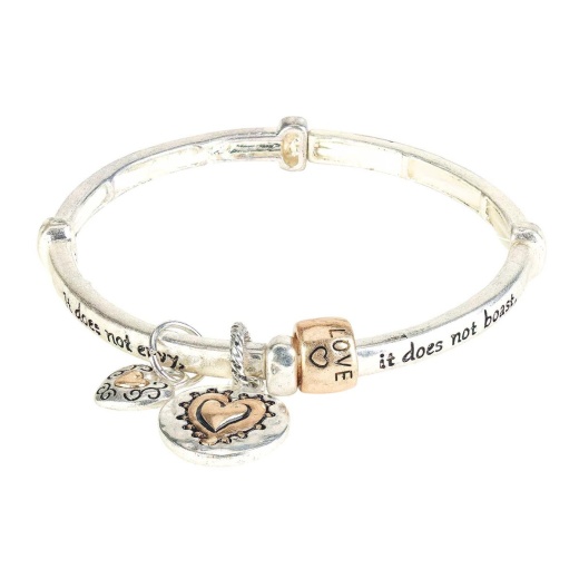 Bracelet Message 1 Cor.13:4 2Tone