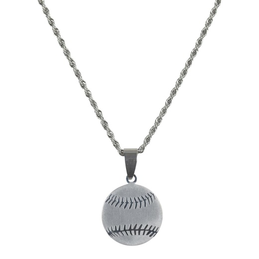 NK Softball Necklace - 13/16" Stainless Steel - 18" Chain