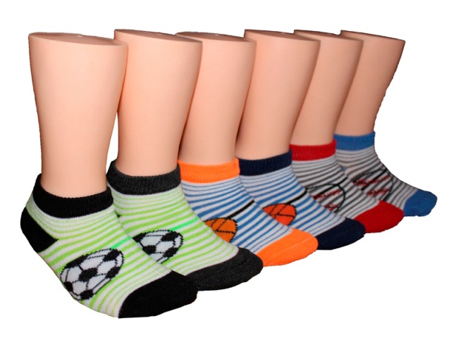 Children's Low Cut Socks - Striped Sport - 3-Pack - Size 6-8