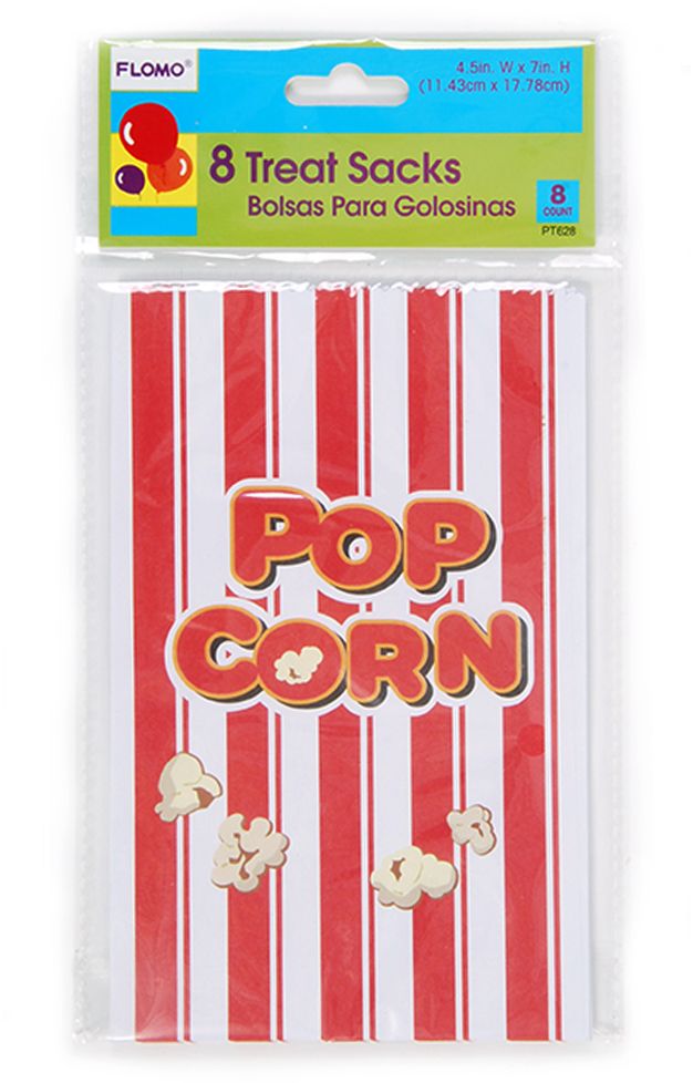 Red And White Stripe Popcorn Treat Sacks