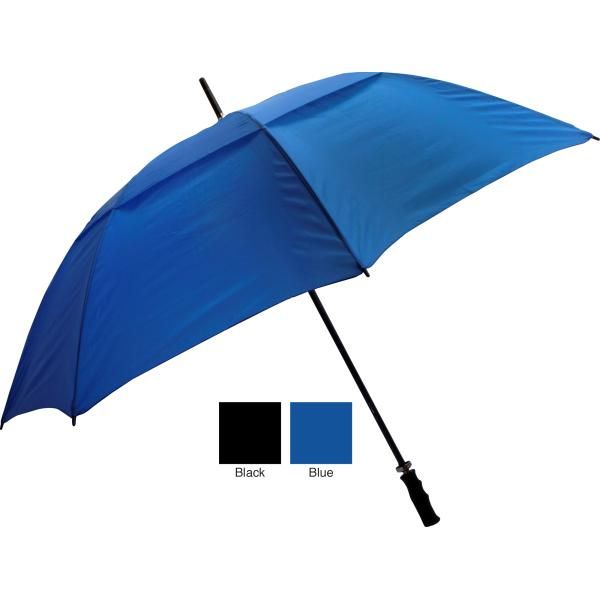 Vented Windproof Umbrellas - 60" Arc, Fiberglass, Blue