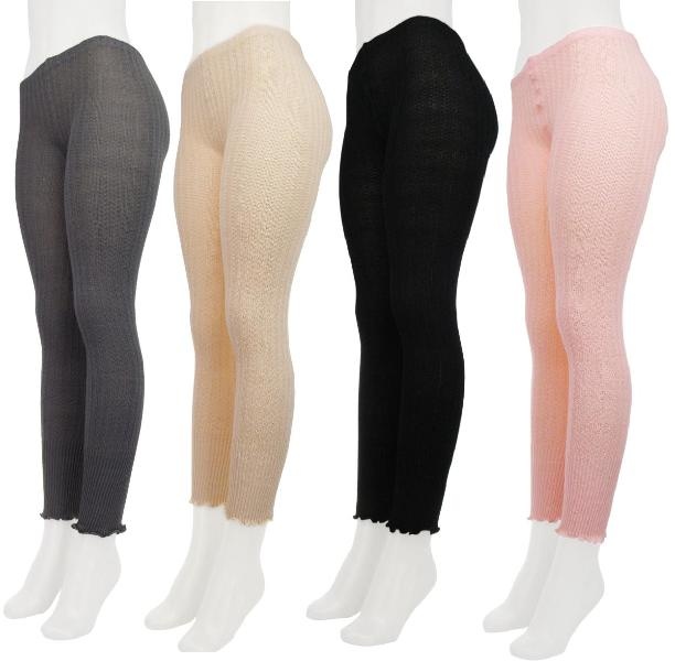 Women's Cable Knit Leggings - Assorted, One Size