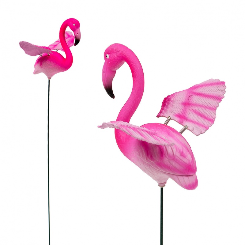 24" Open Wings Flamingo Garden Stake