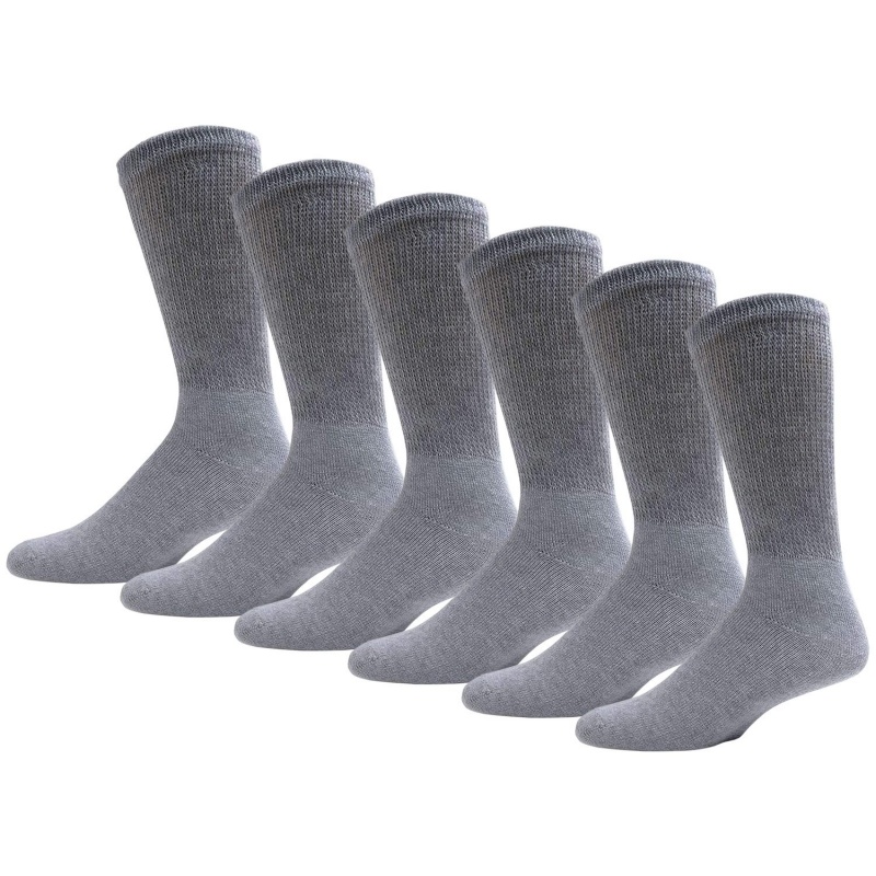 Adult Crew Socks - Grey - 9-11