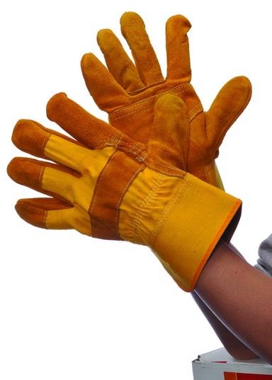 Golden Yellow Joint Leather Gloves