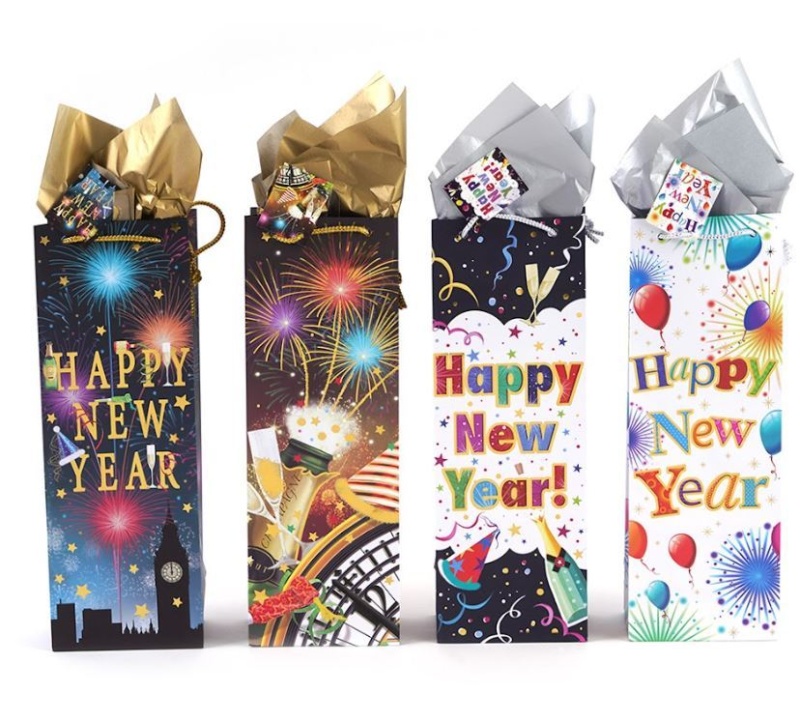 New Year's Gift Bags - Bottle Size