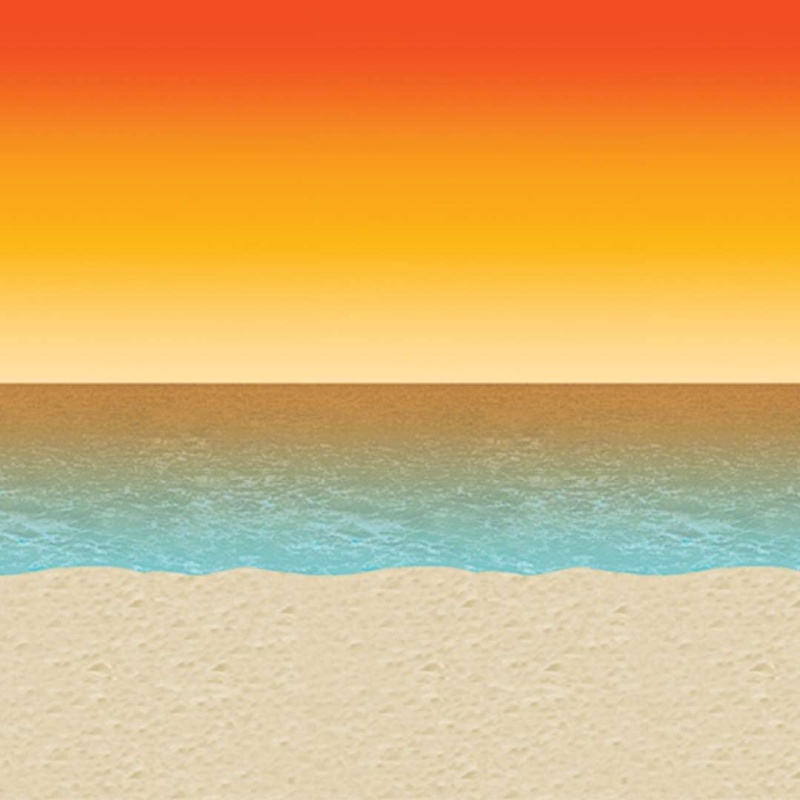 Luau Sunset Backdrop - 4' X 30'