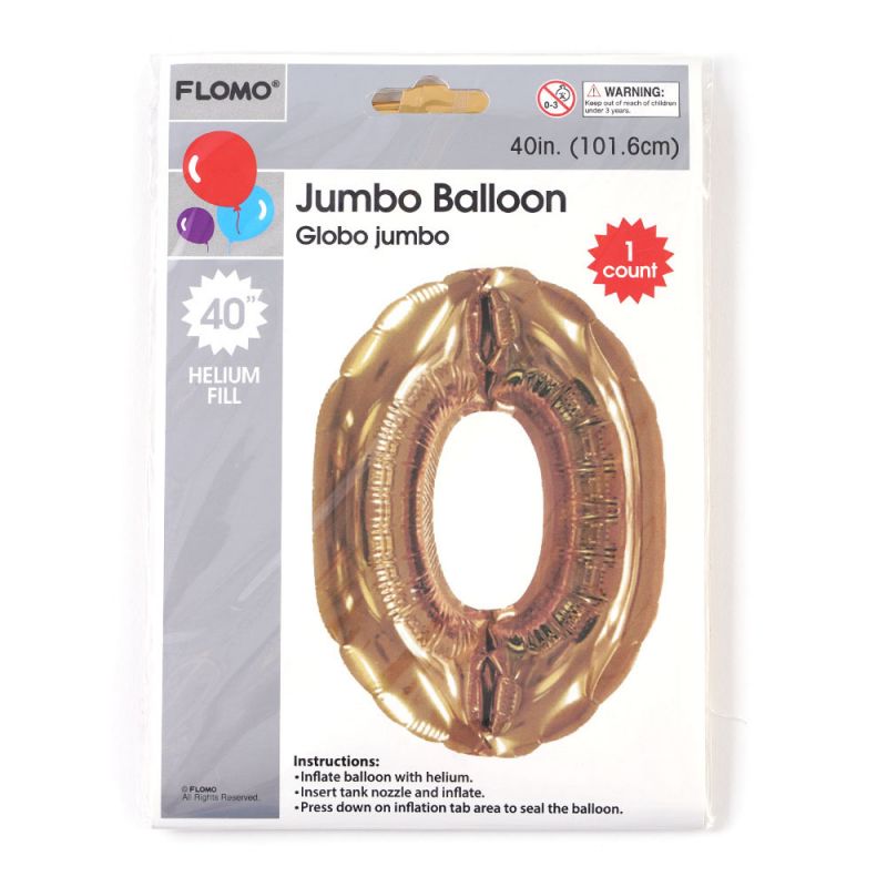 Metallic Gold Mylar Balloon - #0 - 40" - 36 Pieces