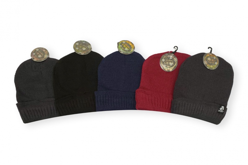 Adult Fleece Lined Beanies - Assorted Colors, 8"