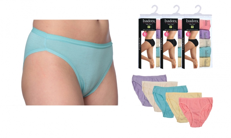 Women's Pastel Hi-Cut Panty - 5-Pack, Size 8-10