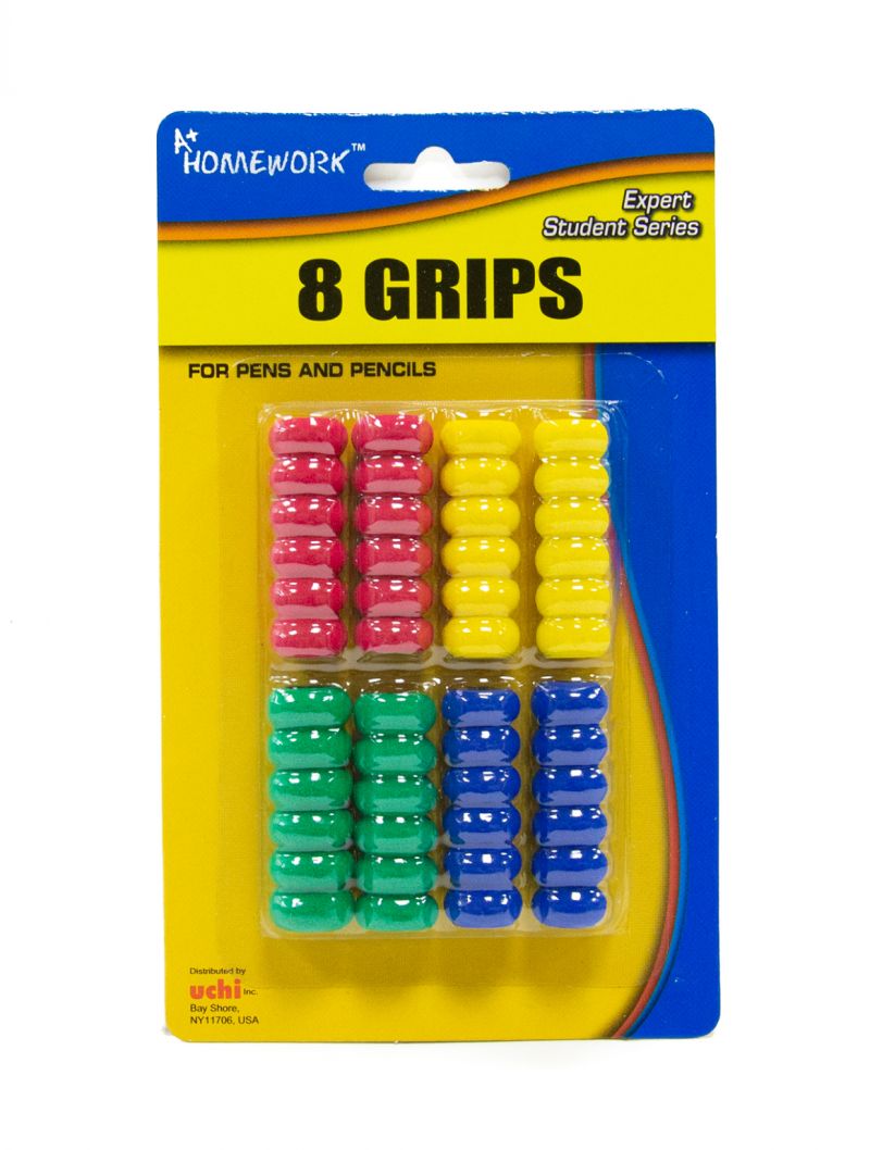 Pencil/Pen Finger Grips - 8 Count, Assorted Colors