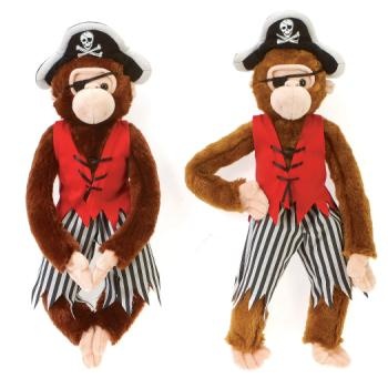 16" Pirate Monkeys Plush Toy - Assorted Colors