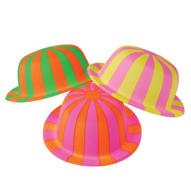 Striped Derby Bowler Hats