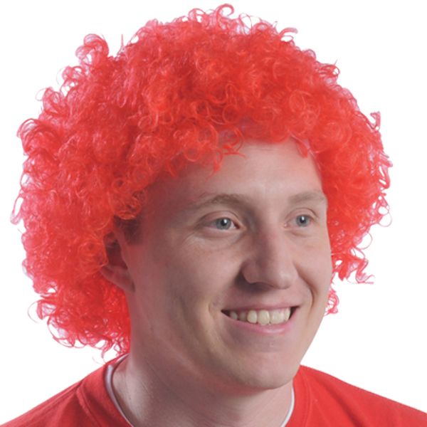 Red Team Spirit Afro Wig