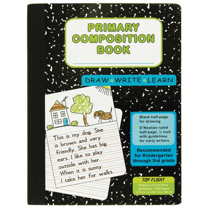 Primary Composition Book - 80 Sheets, 9.75" X 7.5"