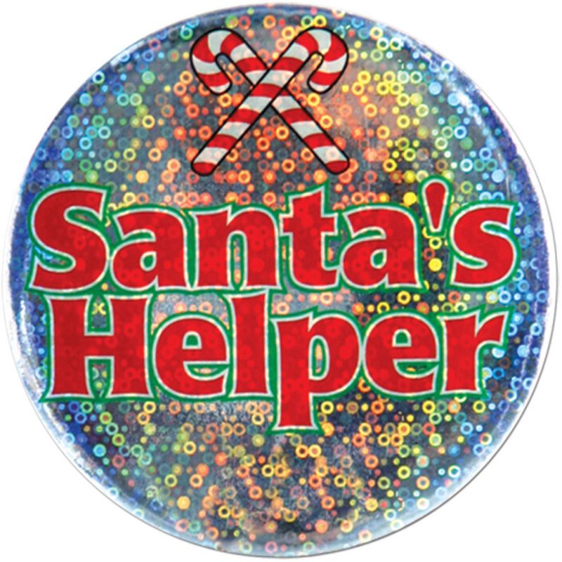 Santa's Helper Pins - Sparkly, 3.5"