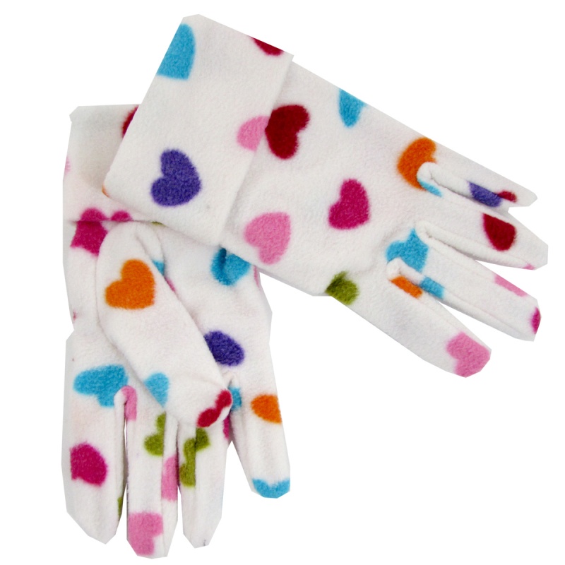Girls' Printed Fleece Gloves
