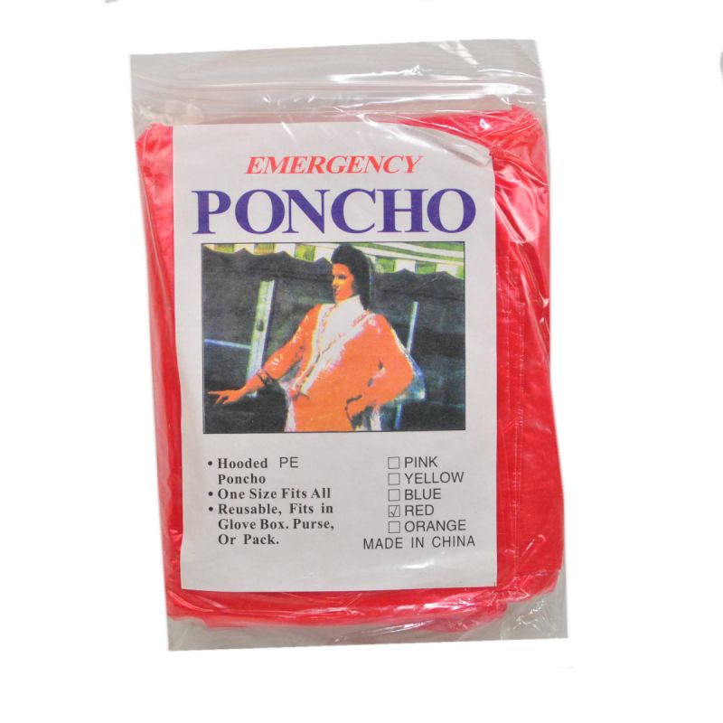 Generic Emergency Poncho - Red