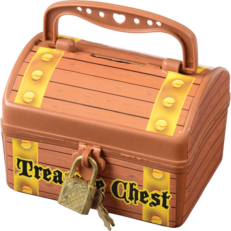 Pirate Treasure Chest Savings Banks - Lock Keys Included