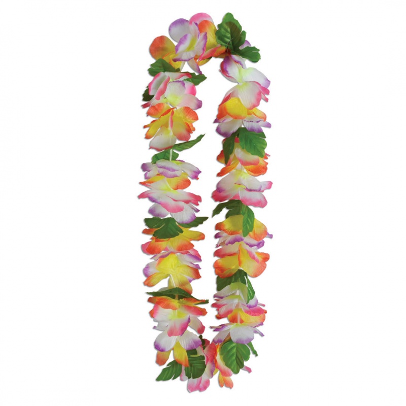 Flower Petals Tropical Leis - Multi-Colored, Luaus, 38"