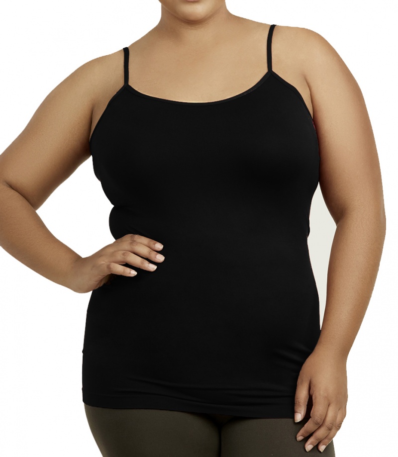 Women's Plus Size Seamless Camis - Black