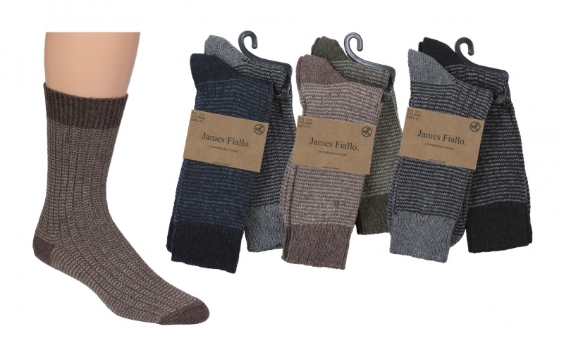 Men's Cotton Blend Heavy Thermal Socks - 2 Pack, Assorted