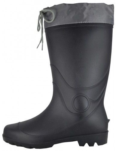 Men's Black Rain Boots - Rubber, Sizes 7-13, 12 Pairs
