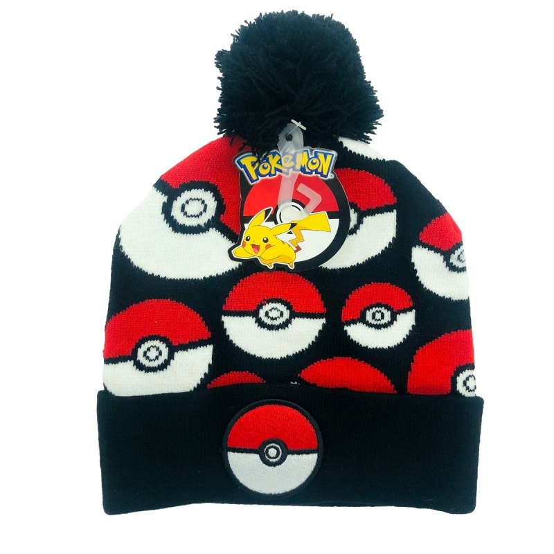 Kid's Pokemon Cuffec Knit Hat With Pompom