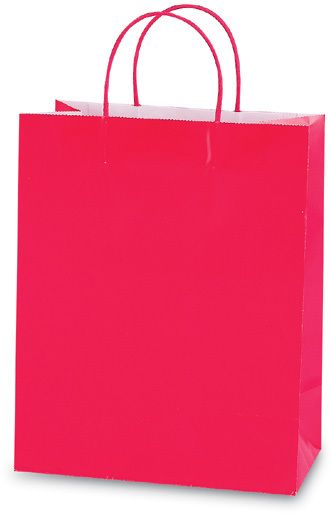 Hot Pink Narrow Medium Gift Bag